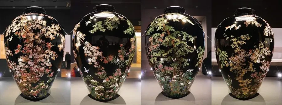 Vase with Birds and Flowers of the Four Seasons, Namikawa Yasuyuki, 1899, 四季花鳥図花瓶, 並河靖之