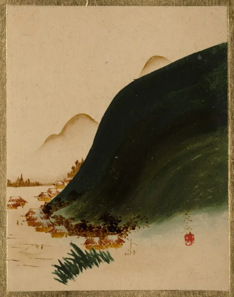 Shibata Zeshin - Mountains and Houses - 36.100.128 - Metropolitan Museum of Art