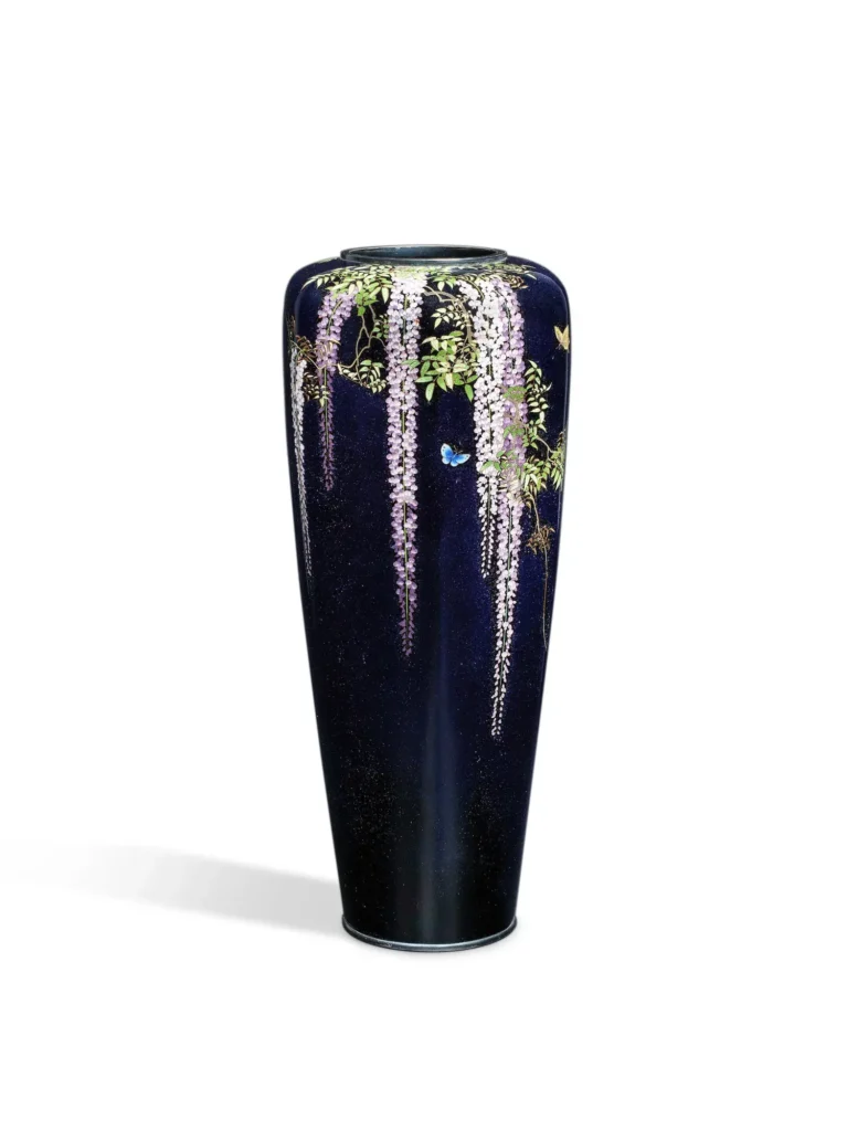 A large and important hexagonal cloisonné-enamel vase, Namikawa Yasuyuki (Bonhams lot 248, view 1)