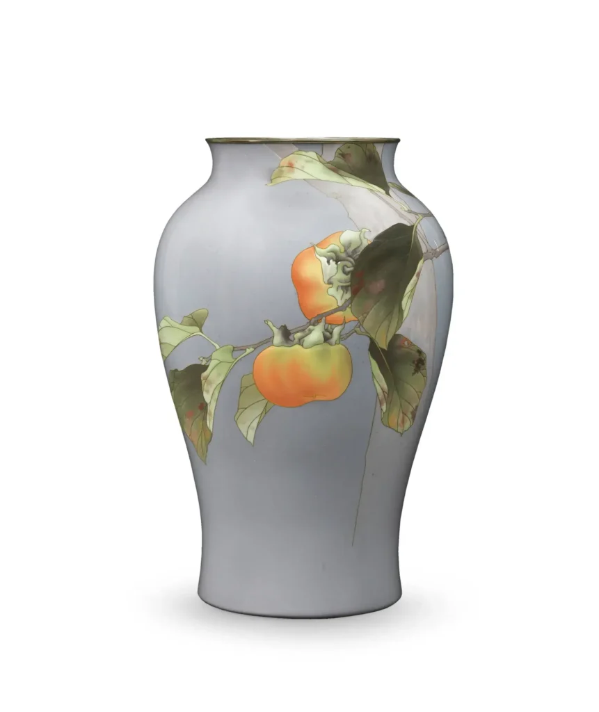 An exceptionally fine baluster moriage cloisonné-enamel vase, Hattori Tadasaburō (Bonhams lot 515, view 1)