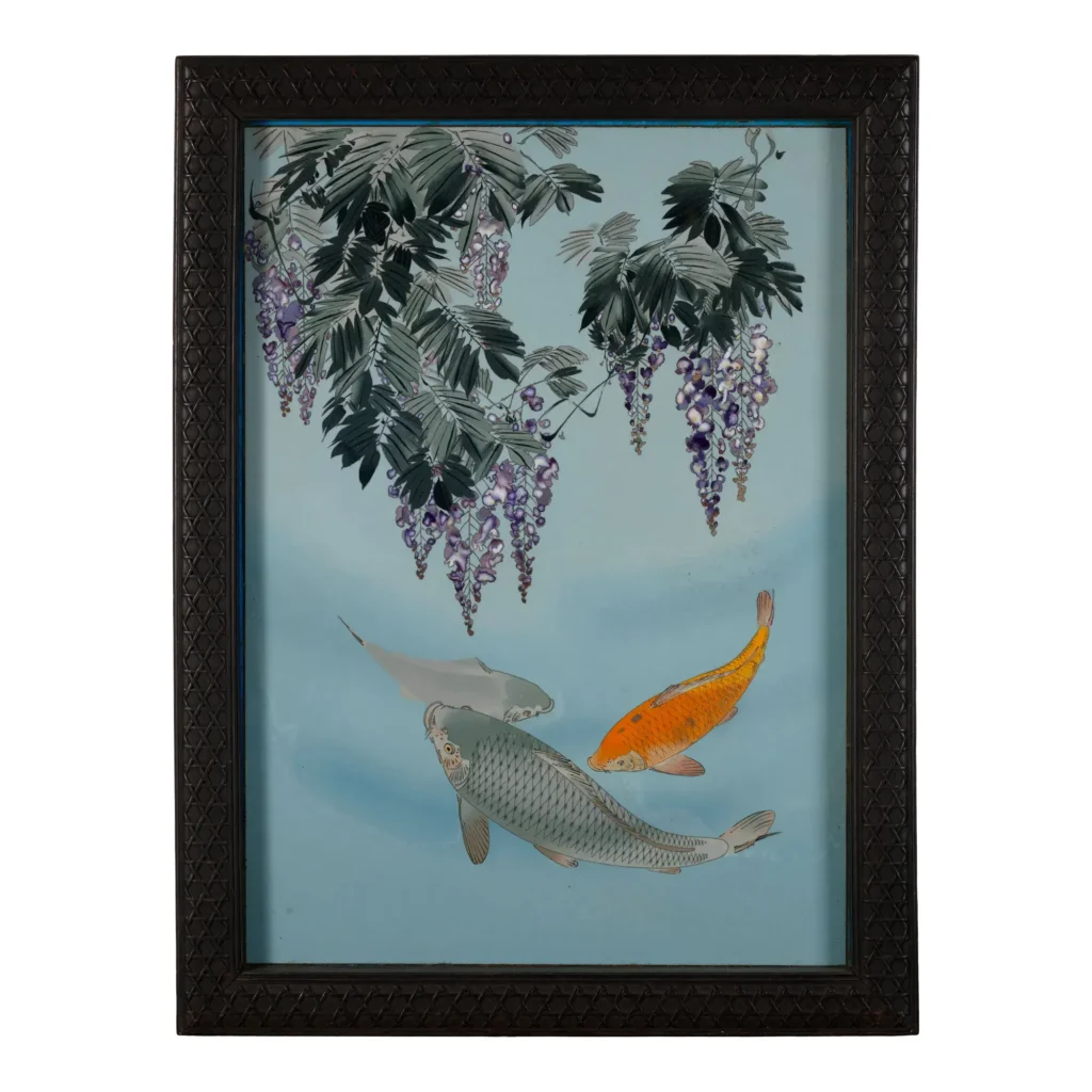 Massive Cloisonné-Enamel Plaque with Carp, Namikawa Sōsuke (Bonhams lot 1003, view 1)