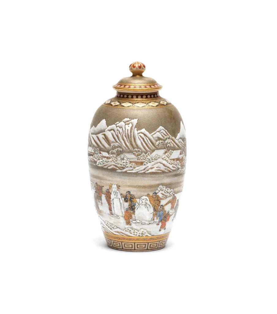 A small ovoid Satsuma jar and cover, Yabu Meizan (Bonhams lot 464, view 1)